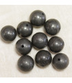 Perles en pierre naturelle ou Gemme - Pyrite - 10mm - Lot de 10 perles