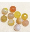 Perles en pierre naturelle ou Gemme - Agate Teintée Jaune - 4mm - Lot de 10 perles