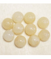 Perles en pierre naturelle ou Gemme - Jade Jaune - 10mm - Lot de 10 perles