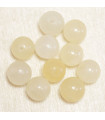 Perles en pierre naturelle ou Gemme - Jade Jaune - 6mm - Lot de 10 perles
