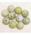 Perles en pierre naturelle ou Gemme - Jaspe Citron - 10mm - Lot de 10 perles