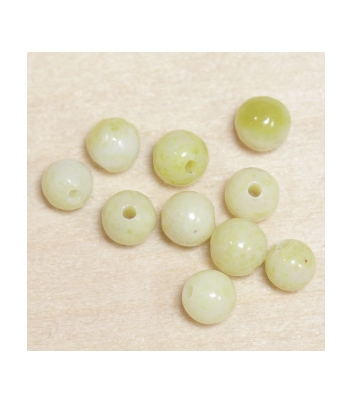 Perles en pierre naturelle ou Gemme - Jaspe Citron - 4mm - Lot de 10 perles