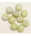 Perles en pierre naturelle ou Gemme - Jaspe Citron - 8mm - Lot de 10 perles