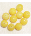 Perles en pierre naturelle ou Gemme - Jaspe Perse Jaune - 10mm - Lot de 10 perles