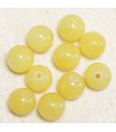 Perles en pierre naturelle ou Gemme - Jaspe Perse Jaune - 6mm - Lot de 10 perles