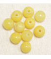 Perles en pierre naturelle ou Gemme - Jaspe Perse Jaune - 8mm - Lot de 10 perles