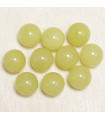 Perles en pierre naturelle ou Gemme - Péridot - 10mm - Lot de 10 perles
