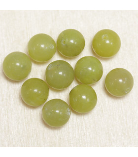 Perles en pierre naturelle ou Gemme - Péridot - 8mm - Lot de 10 perles