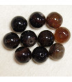 Perles en pierre naturelle ou Gemme - Agate Teintée Marron - 10mm - Lot de 10 perles