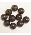 Perles rondes en Bronzite - 10mm - Lot de 10 perles - Pierre naturelle ou Gemme
