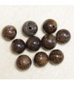 Perles rondes en Bronzite - 8mm - Lot de 10 perles - Pierre naturelle ou Gemme