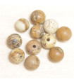 Perles en pierre naturelle ou Gemme - Jaspe Paysage - 4mm - Lot de 10 perles