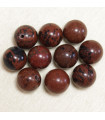 Perles en pierre naturelle ou Gemme - Obsidienne Acajou - 10mm - Lot de 10 perles
