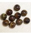 Perles en pierre naturelle ou Gemme - Oeil Du Tigre - 4mm - Lot de 10 perles