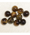 Perles en pierre naturelle ou Gemme - Oeil Du Tigre - 6mm - Lot de 10 perles