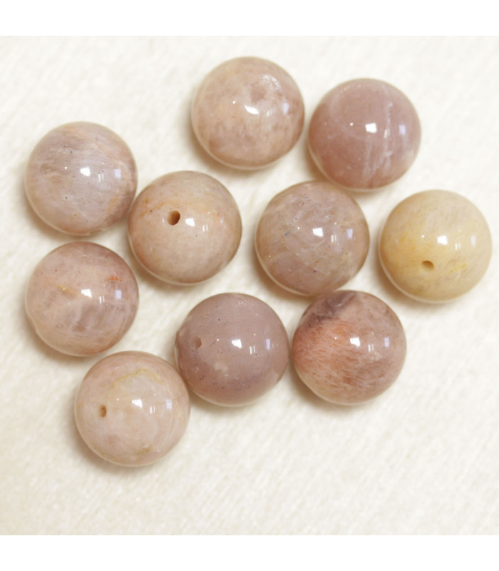 Perles en pierre naturelle ou Gemme - Pierre De Lune - 10mm - Lot de 10 perles