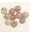 Perles en pierre naturelle ou Gemme - Pierre De Lune - 6mm - Lot de 10 perles