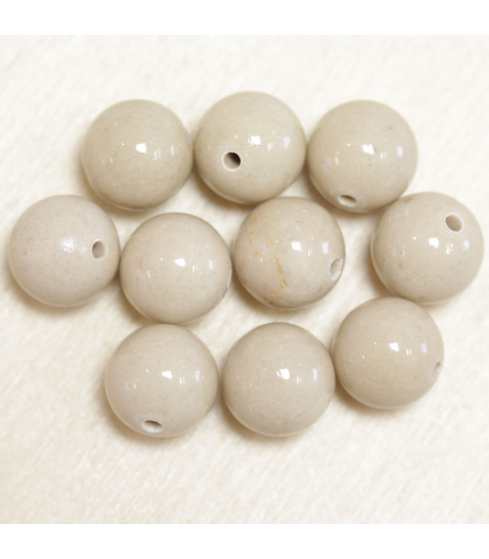 Perles en pierre naturelle ou Gemme - Pierre De Riviere - 10mm - Lot de 10 perles