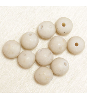 Perles en pierre naturelle ou Gemme - Pierre De Riviere - 6mm - Lot de 10 perles