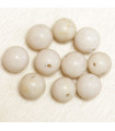 Perles en pierre naturelle ou Gemme - Pierre De Riviere - 8mm - Lot de 10 perles
