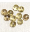 Perles en pierre naturelle ou Gemme - Quartz Fumé - 4mm - Lot de 10 perles