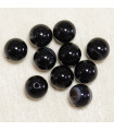 Perles rondes en agate Noire - 8mm - Lot de 10 perles - Pierre naturelle ou Gemme