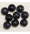 Perles en pierre naturelle ou Gemme - Obsidienne Flocon Neige - 10mm - Lot de 10 perles