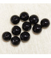 Perles rondes en Onyx Noir - 6mm - Lot de 10 perles - Pierre naturelle ou Gemme