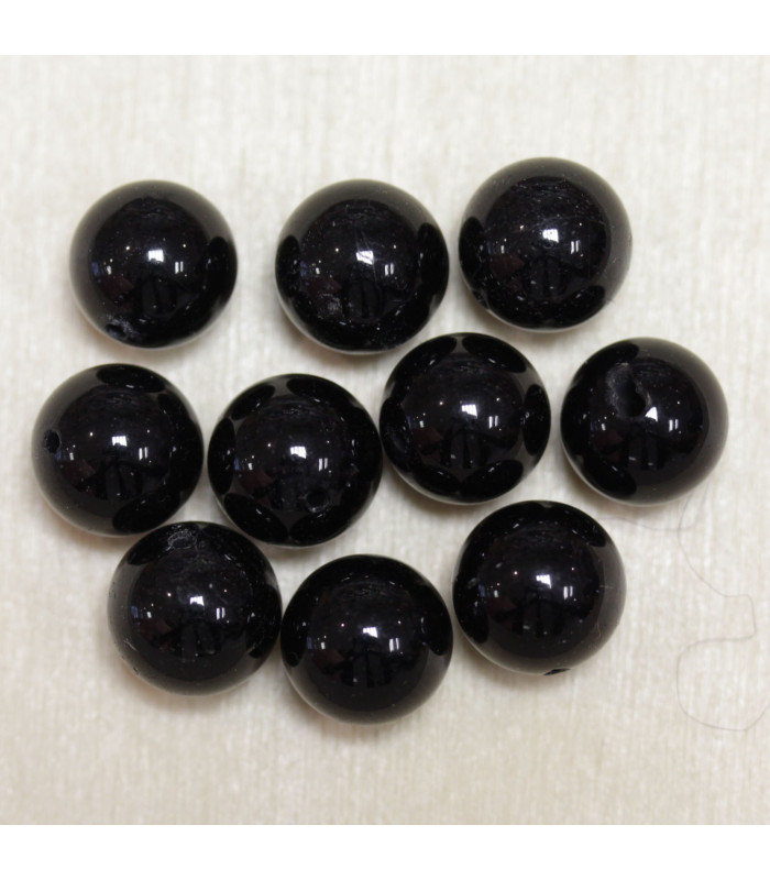 Perles en pierre naturelle ou Gemme - Tourmaline - 10mm - Lot de 10 perles
