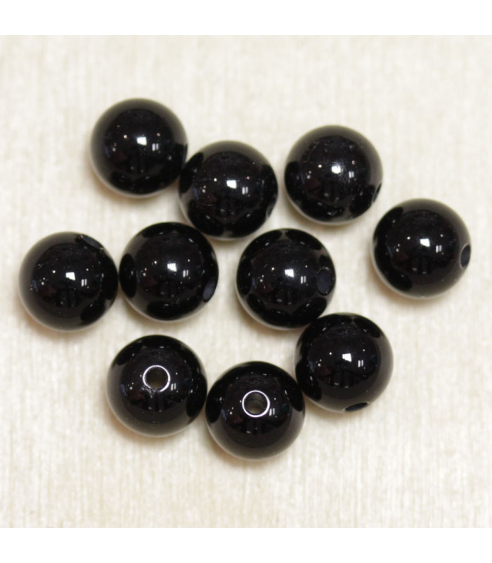 Perles en pierre naturelle ou Gemme - Tourmaline - 4mm - Lot de 10 perles