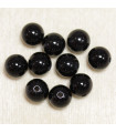 Perles en pierre naturelle ou Gemme - Tourmaline - 4mm - Lot de 10 perles