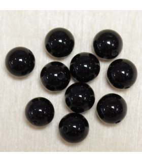 Perles en pierre naturelle ou Gemme - Tourmaline - 8mm - Lot de 10 perles