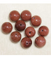 Perles en pierre naturelle ou Gemme - Gold Stone - 10mm - Lot de 10 perles