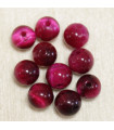 Perles en pierre naturelle ou Gemme - Oeil Du Tigre Rose - 6mm - Lot de 10 perles