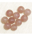 Perles en pierre naturelle ou Gemme - Quartz Fraise - 6mm - Lot de 10 perles