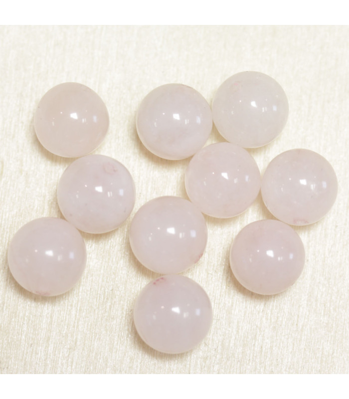Perles en pierre naturelle ou Gemme - Quartz Rose - 10mm - Lot de 10 perles