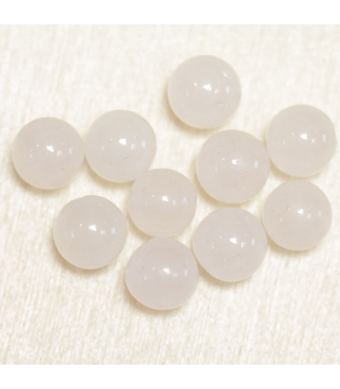 Perles en pierre naturelle ou Gemme - Quartz Rose - 6mm - Lot de 10 perles