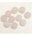 Perles en pierre naturelle ou Gemme - Quartz Rose - 8mm - Lot de 10 perles