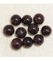Perles en pierre naturelle ou Gemme - Grenat - 6mm - Lot de 10 perles