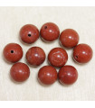 Perles en pierre naturelle ou Gemme - Jaspe Rouge - 10mm - Lot de 10 perles