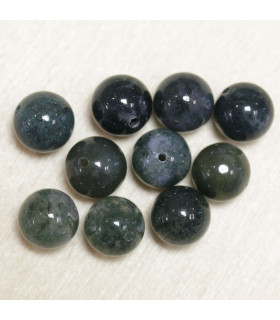 Perles en pierre naturelle ou Gemme - Agate Mousse - 10mm - Lot de 10 perles