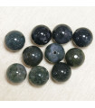 Perles en pierre naturelle ou Gemme - Agate Mousse - 10mm - Lot de 10 perles