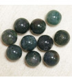 Perles en pierre naturelle ou Gemme - Agate Mousse - 4mm - Lot de 10 perles