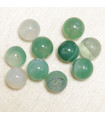 Perles en pierre naturelle ou Gemme - Agate Teintée Vert Teinté - 4mm - Lot de 10 perles