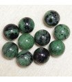 Perles en pierre naturelle ou Gemme - Rubis Zoiste - 10mm - Lot de 10 perles