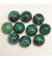 Perles en pierre naturelle ou Gemme - Rubis Zoiste - 4mm - Lot de 10 perles