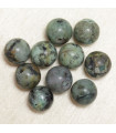 Perles en pierre naturelle ou Gemme - Turquoise d'Afrique - 4mm - Lot de 10 perles