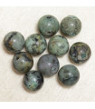 Perles en pierre naturelle ou Gemme - Turquoise d'Afrique - 8mm - Lot de 10 perles