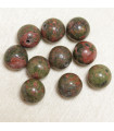 Perles en pierre naturelle ou Gemme - Unakite - 10mm - Lot de 10 perles