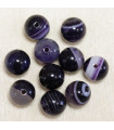 Perles en pierre naturelle ou Gemme - Agate Violet Teintée - 10mm - Lot de 10 perles